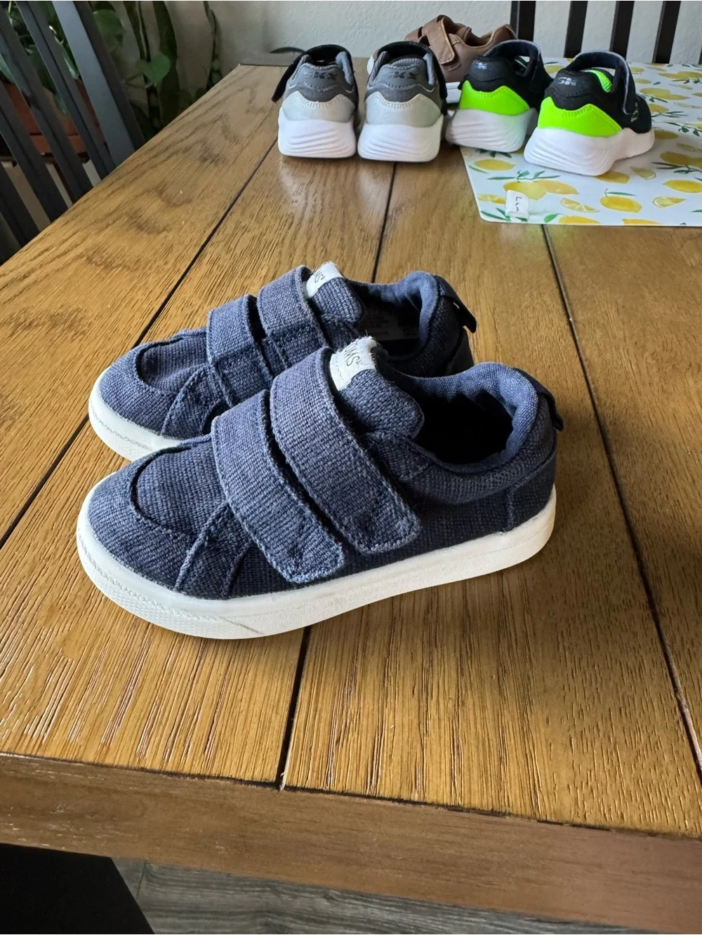 Toms Navy Cruz Double Strap Velcro Toddler Sneaker